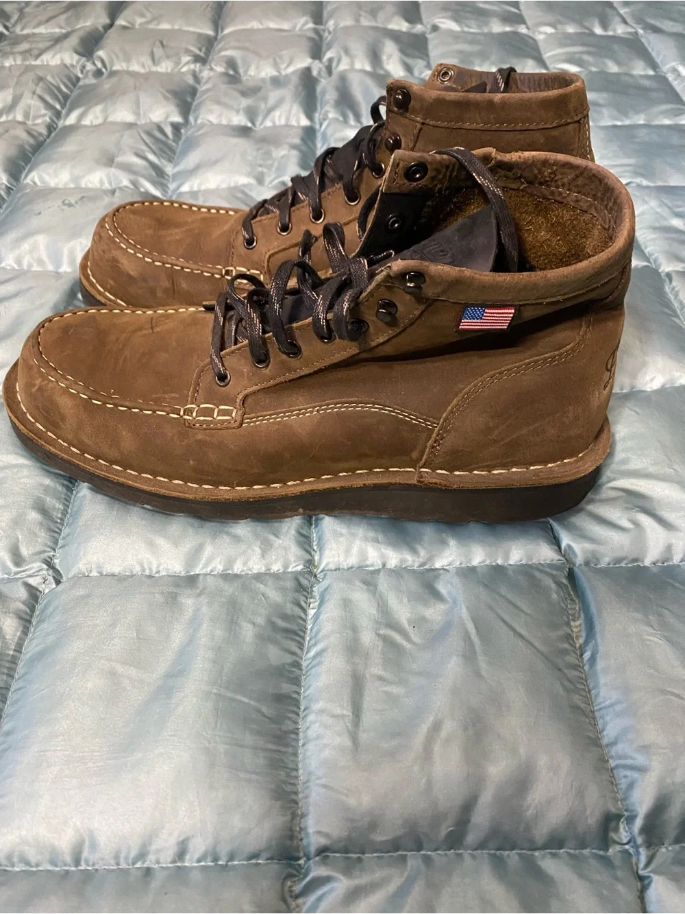 EUC Men’s Danner Bull Run Lux Vintage Brown Leather Moc Toe Boots Sz 10 $379